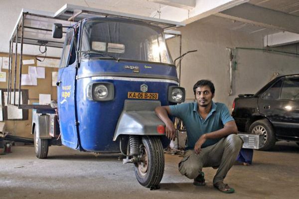 Naveen Rabelli with his tuk-tuk