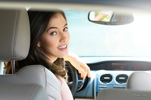 lady in car