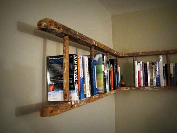 An old ladder bookshelf