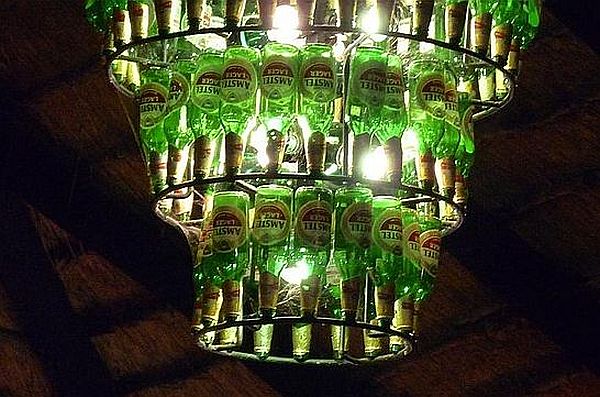 Beer bottles chandelier_1