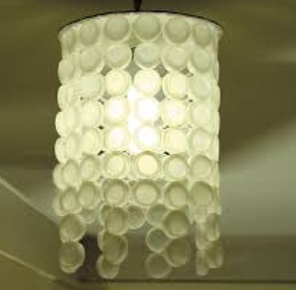 Plastic bottle cap lampshade