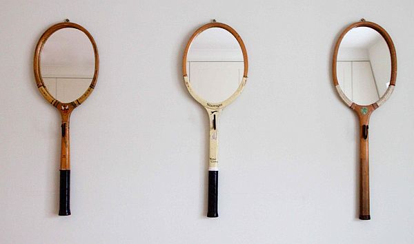 Tennis racket mirror