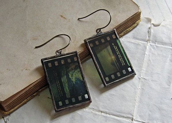 Vintage filmstrip earrings