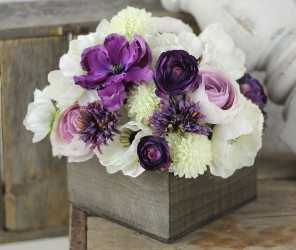 silk flower wedding decor