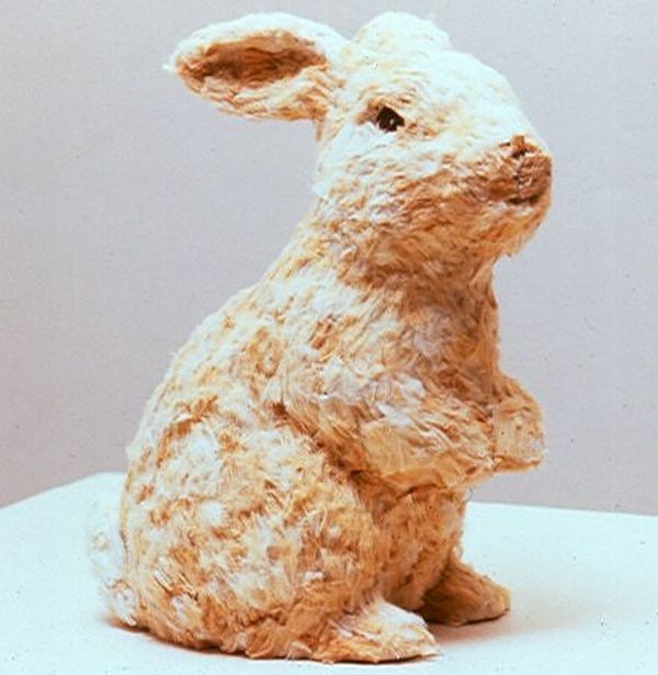rabbit made of discarded cigarettes