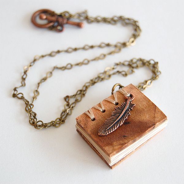 Mini book necklet