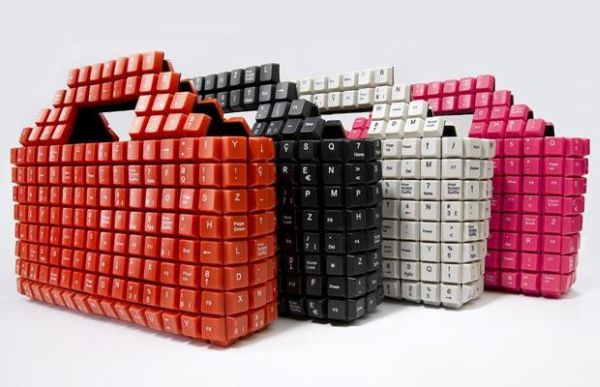 Unique bag made of computer keys