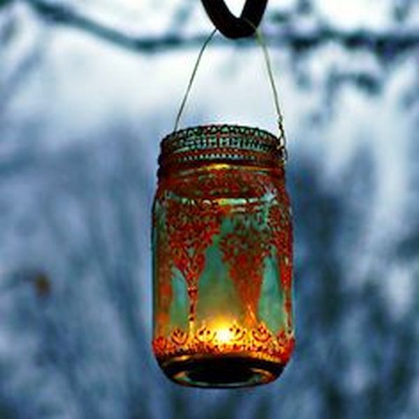 Puff paint Diwali lanterns