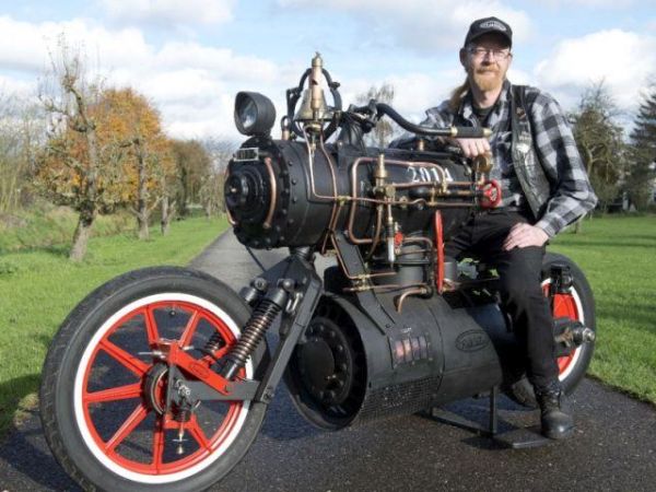 Steam powered motorbike