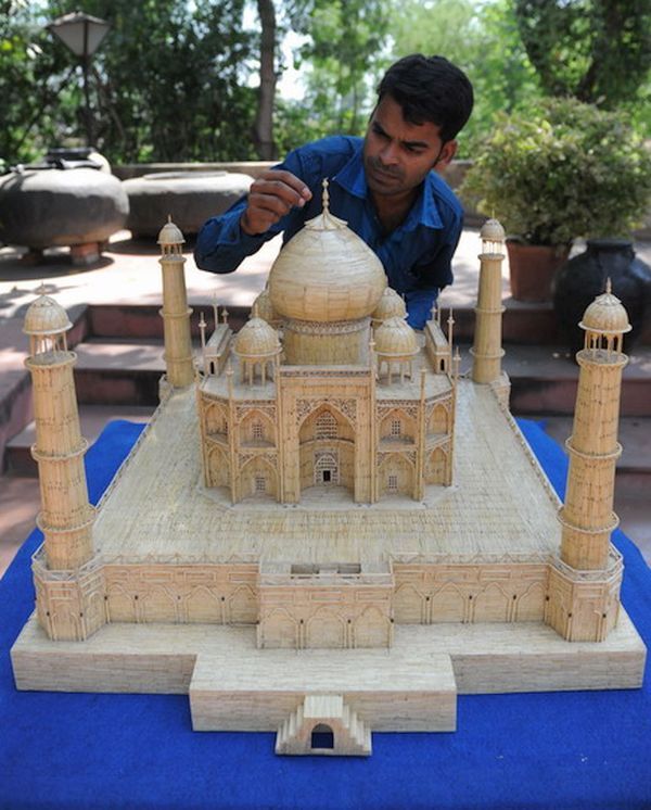 Matchstick Taj Mahal by Shaikh Salimbhai