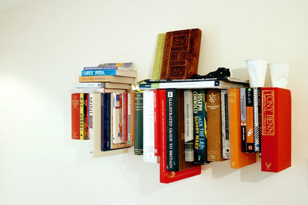 Shelves made of books