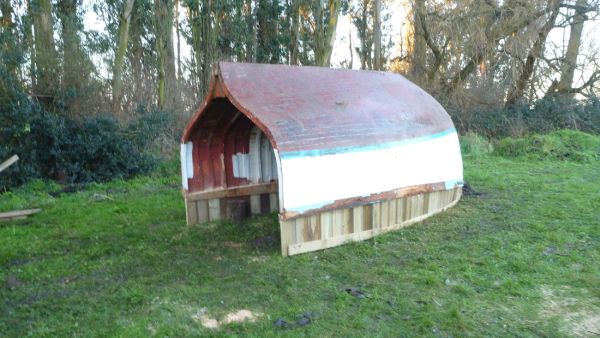 Upside down boat shed