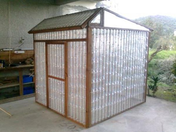 backyard  Plastic bottle shed