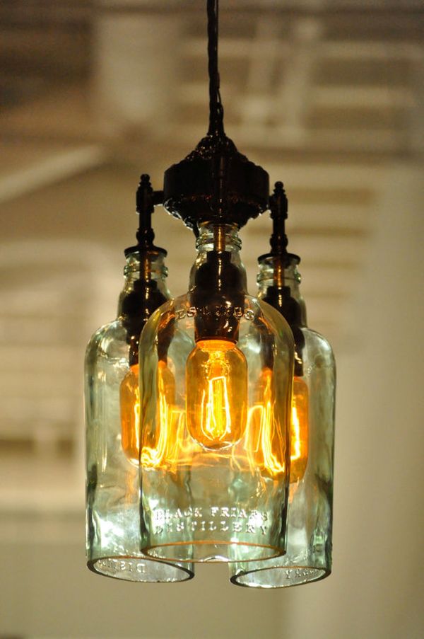 diy lamp recycled bottle chandelier bottles lamps materials moonshine steampunk glass creations lights gin marquis lighting turn amazing wine pendant