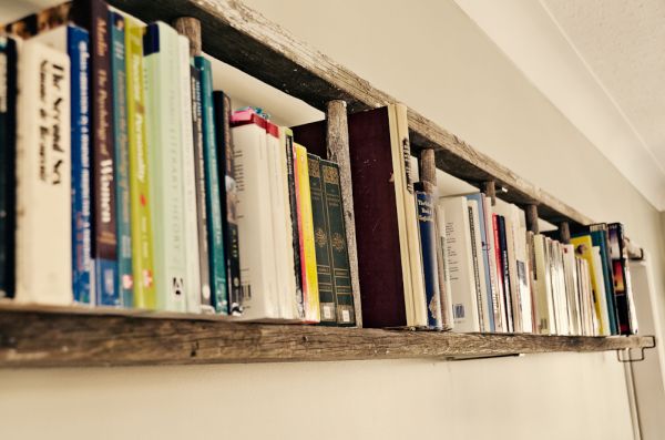 Old ladder bookshelf