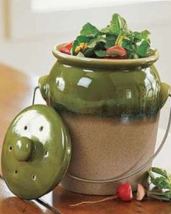 Stoneware Compost Crock, Ceramic Compost Crock