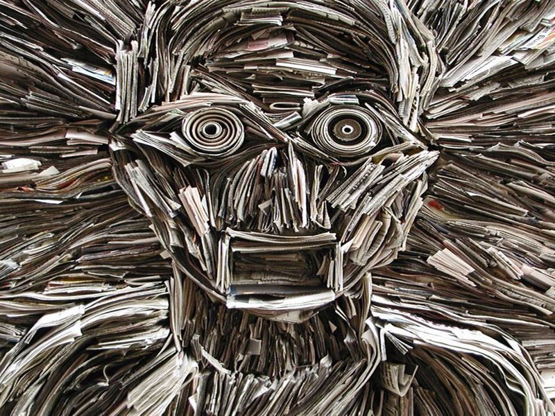 Newspaper Sculptures by Nick Georgiou