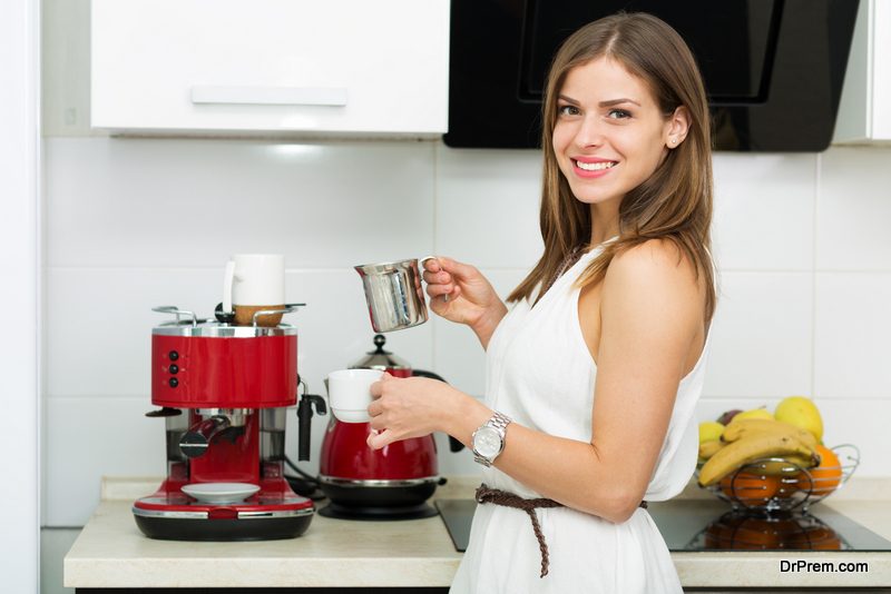 woman using appliance