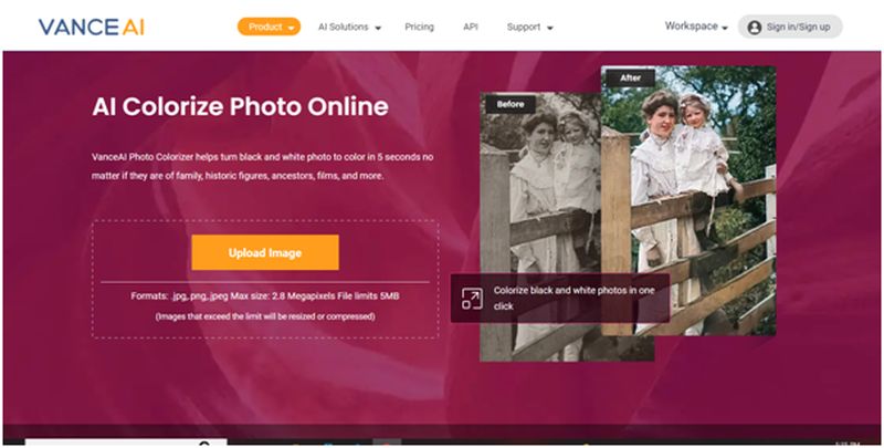 VanceAI Photo Colorizer